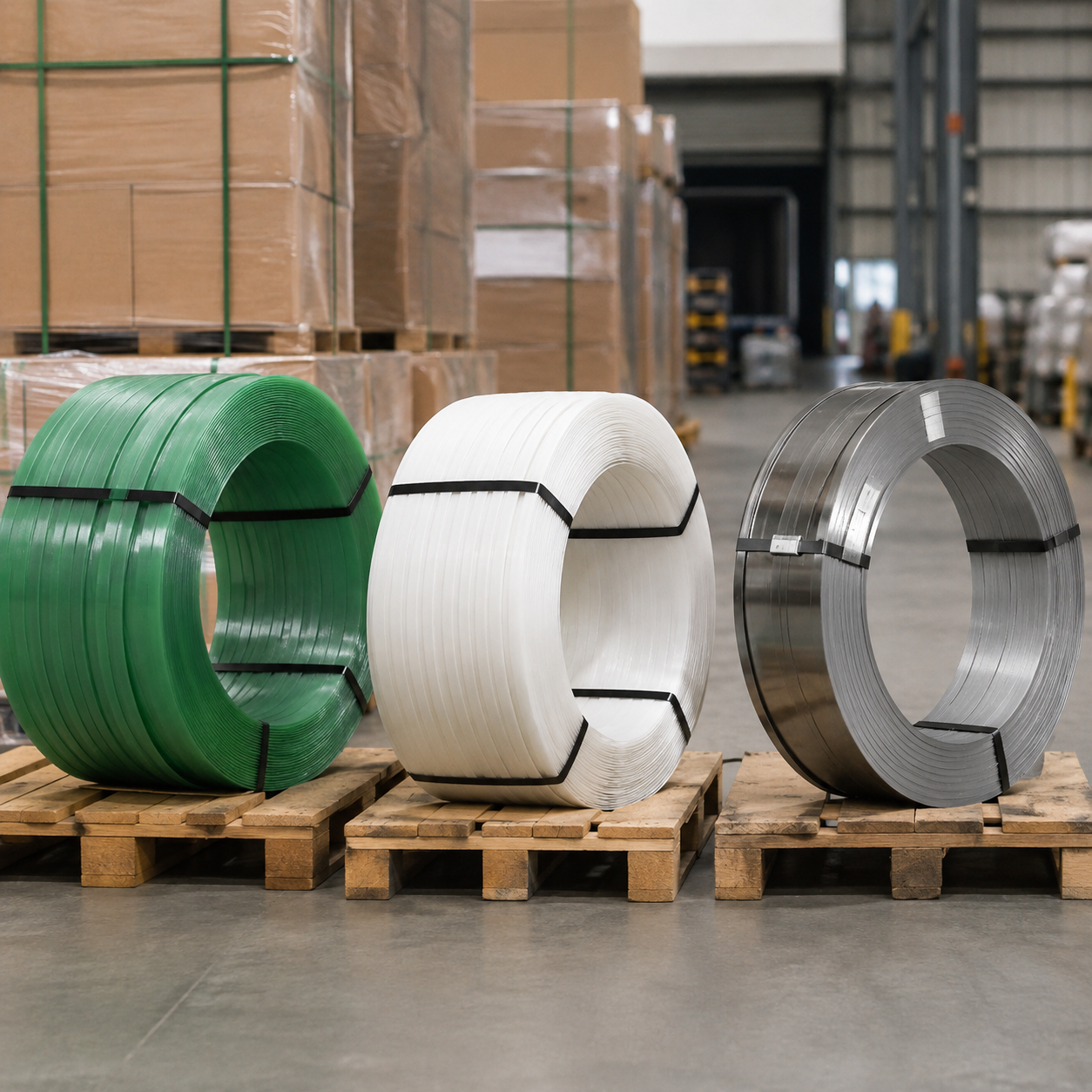 PET Resin, PP Strap and Steel Strapping Material Comparison