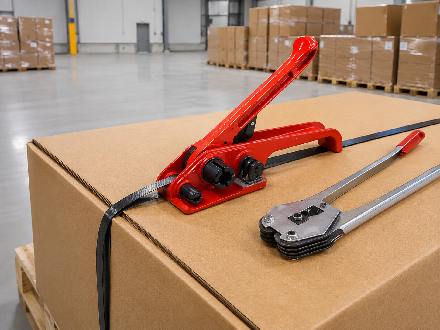 Strapping tool usage demonstration