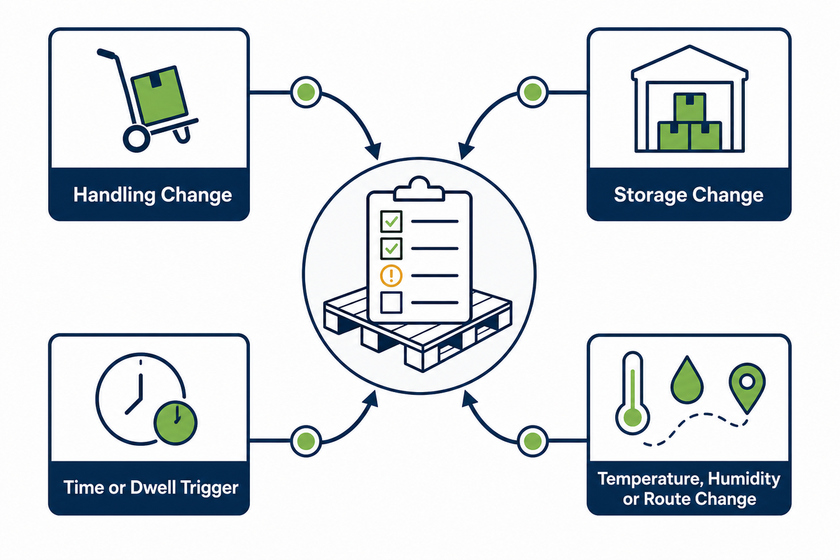 Reinspect at Defined Handling, Storage, or Dwell Triggers — UD Packaging