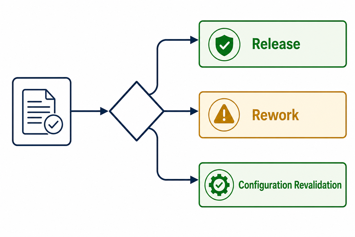Choose Release, Rework, or Configuration Revalidation — UD Packaging