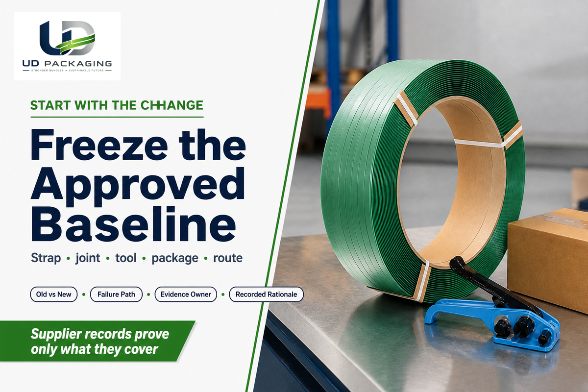 A strapping change review begins with the approved baseline, not a generic test list