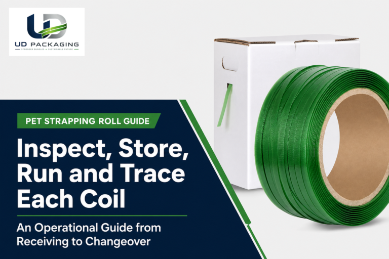 PET strapping roll inspection, storage, setup and troubleshooting guide