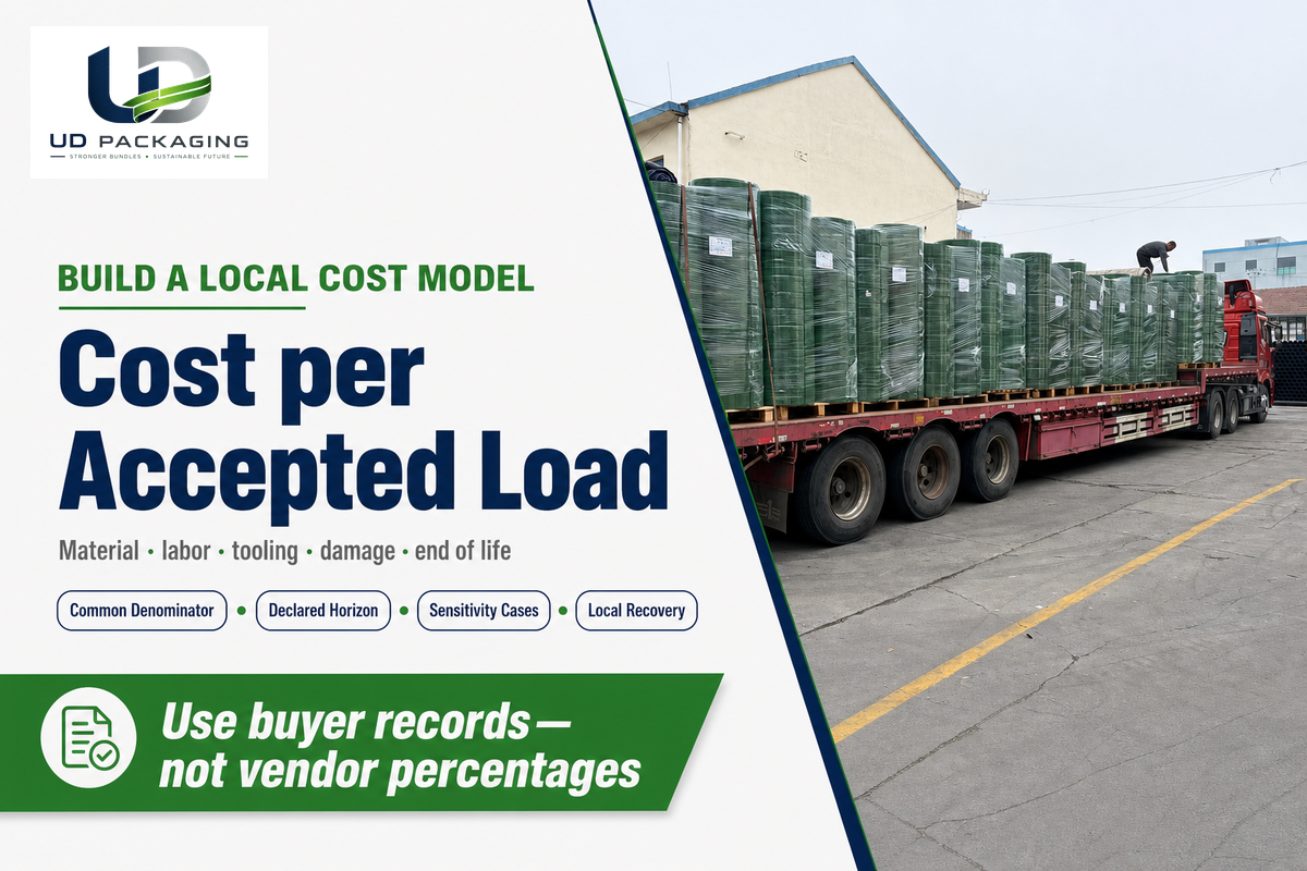 PET and steel lifecycle cost compared per accepted load using buyer records