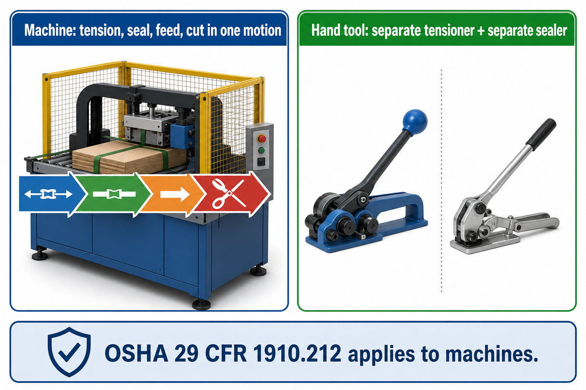 What a Machine Automates vs. a Hand Tensioner and Sealer — UD Packaging