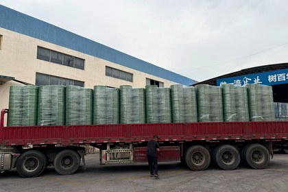 Mixed construction product pallets prepared for strapping trial