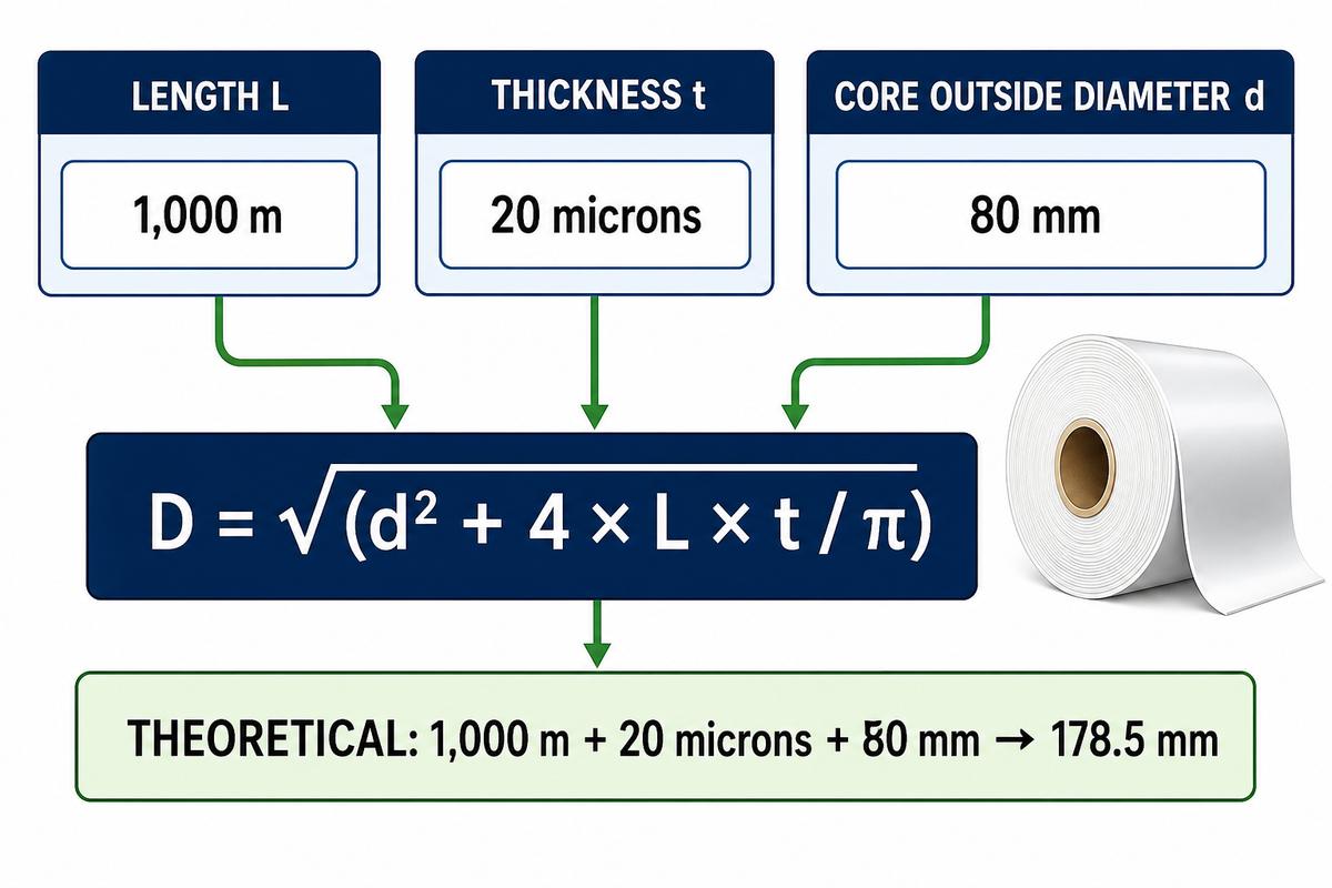 How do you calculate roll diameter from length? — UD Packaging