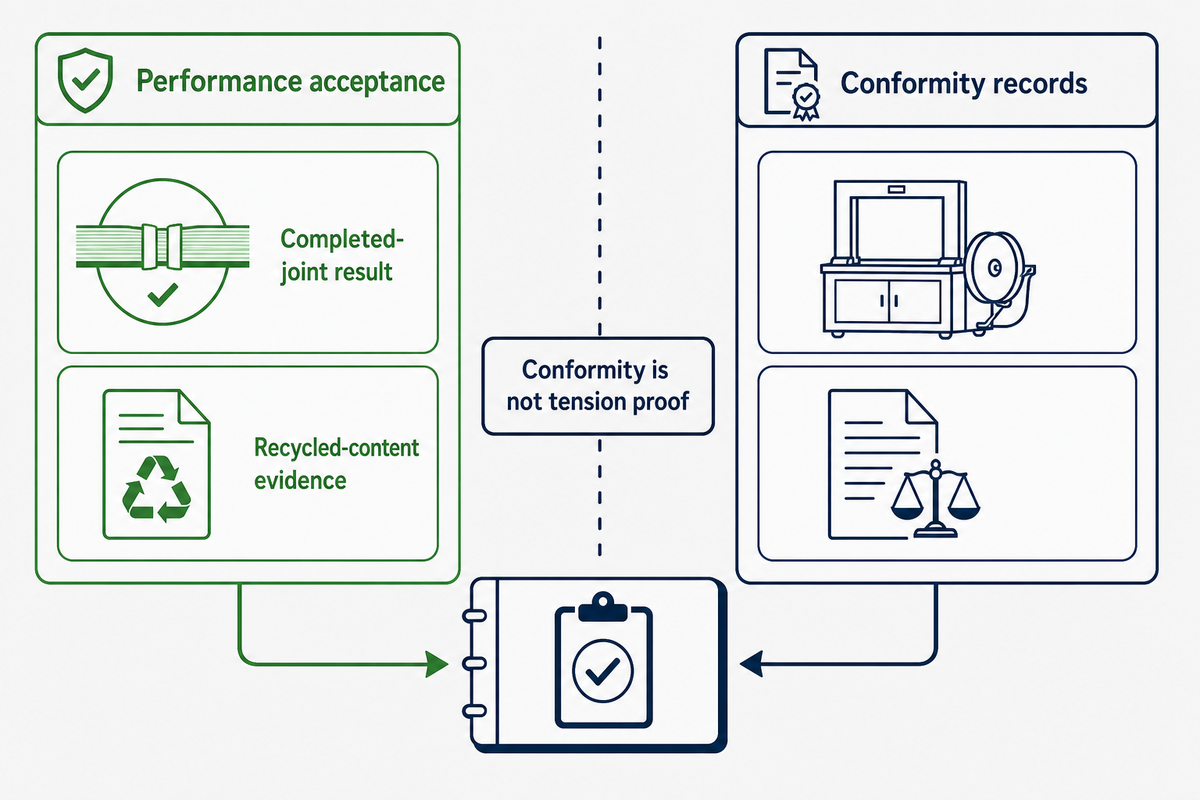 Separate performance acceptance and machinery conformity records in one buyer docket