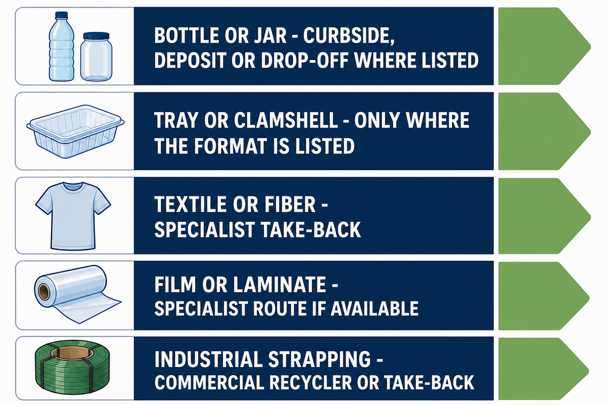 Bottles, Trays, Fiber, and Strapping Are Not Collected the Same Way