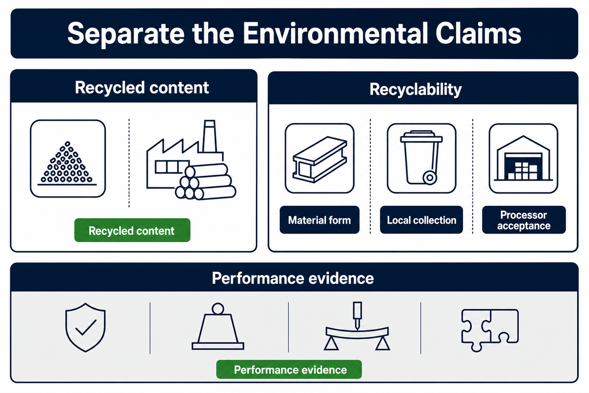8. Qualify Recycled Content and Recyclability Claims Separately