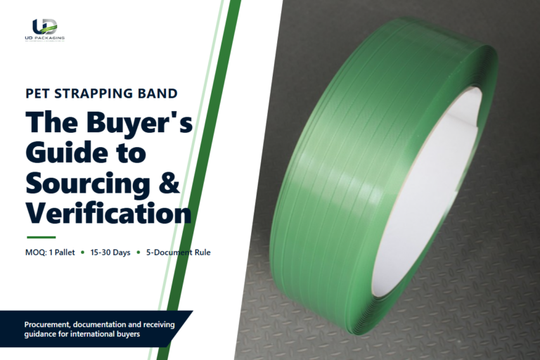 PET strapping band buyer's guide: MOQ 1 pallet, 15-30 day lead time, 30%/70% payment terms