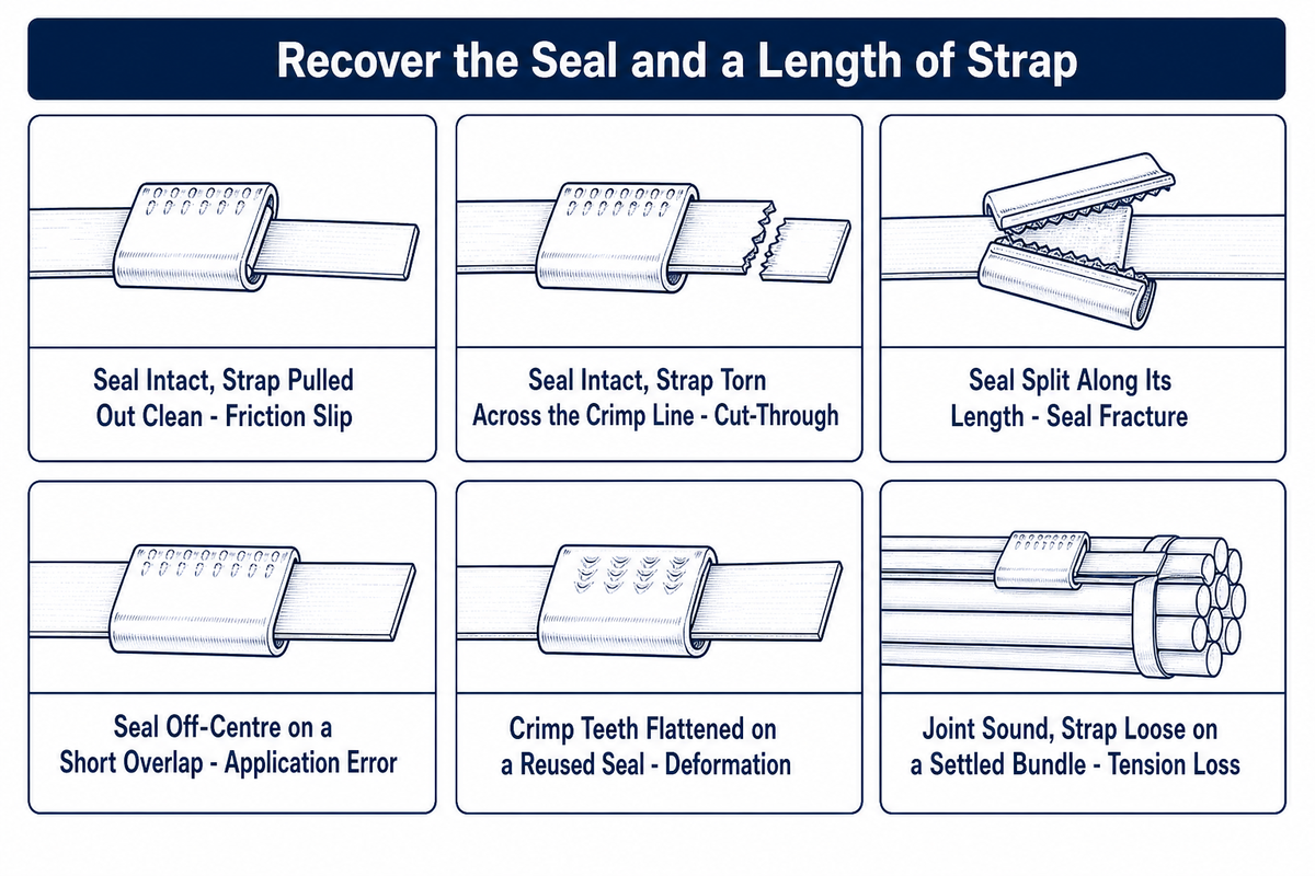 Six strapping joint failure signatures and what each one means