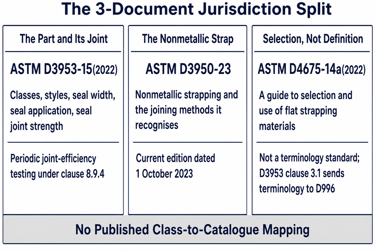 Three ASTM documents and what each one actually covers for strapping seals