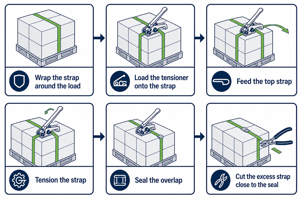How to Use a Strapping Tensioner: Step-by-Step — UD Packaging