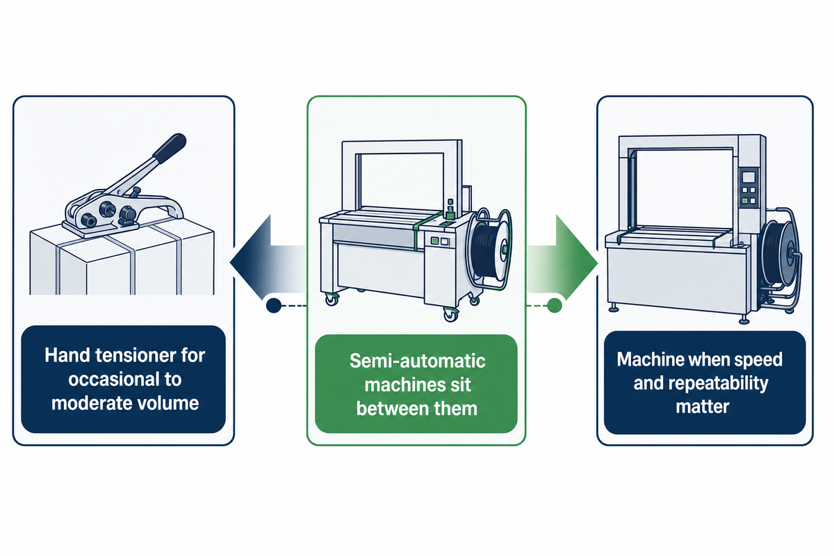 Tensioner vs. Strapping Machine: Which Do You Need? — UD Packaging