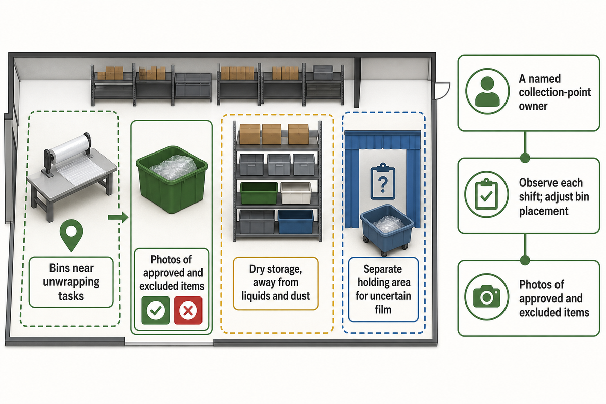 Set Up Collection Bins and Dry Storage — UD Packaging