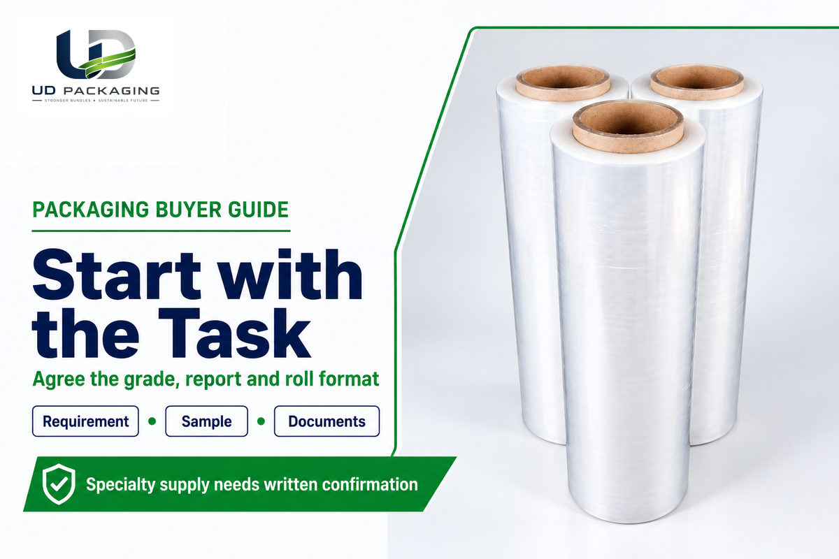 Keeps supplier selection grounded in the existing packaging task and makes specialty supply confirmation visible without claiming availability.