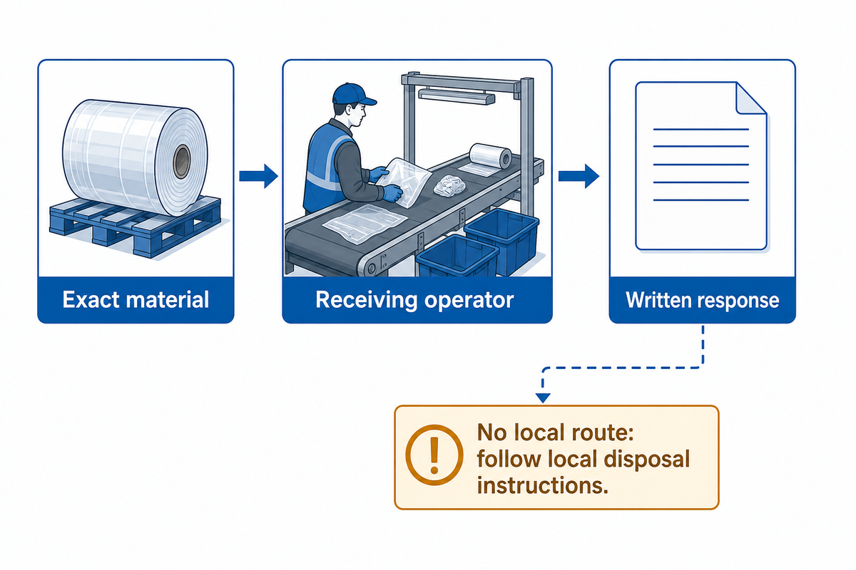 Ask the receiving operator about the exact film and retain a written acceptance response or disposal limitation.