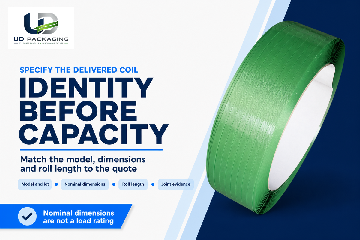 Identify the PET coil model, dimensions and length; nominal specifications do not establish pack capacity.