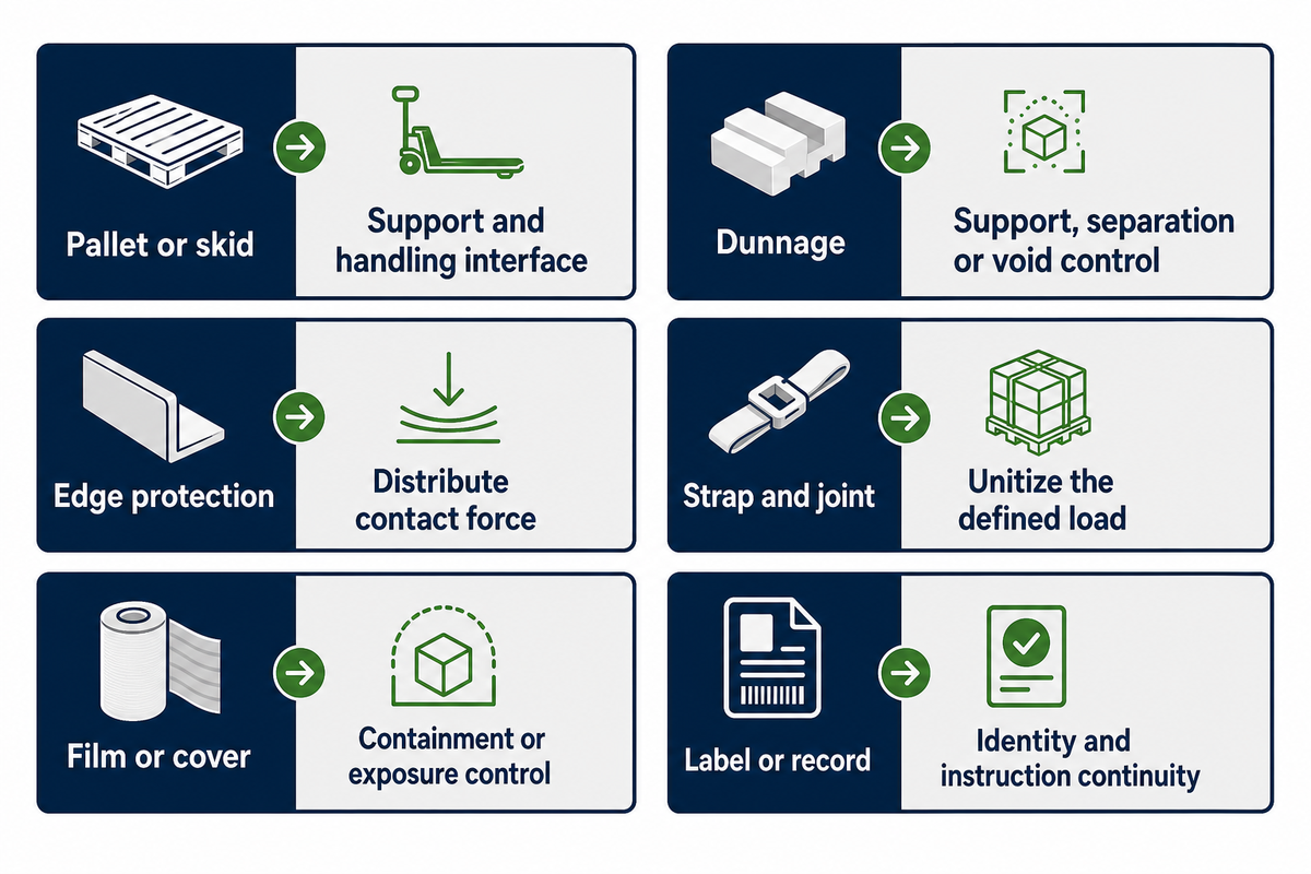 Six packaging layers and their primary functions