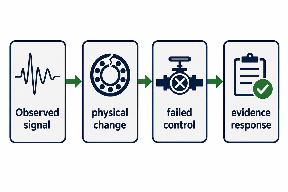 Four-stage diagnostic chain for a loose or changed package