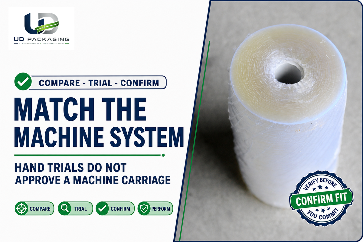 Manual and machine systems require separate qualification; confirm the roll, adapter and operating setup.
