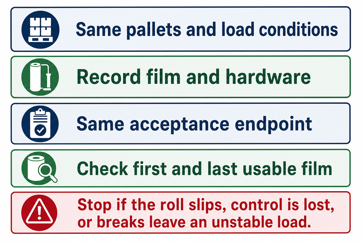 Compare at the same acceptance endpoint and stop unstable trials; no universal force threshold is provided.