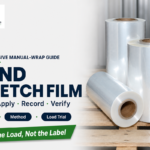 Hand stretch film guide connects roll identity, manual method, load trial and route evidence