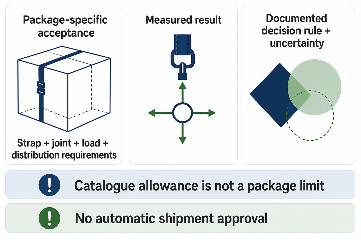 A reported 50 lb and catalogue ±5 lb do not establish a 45-55 lb acceptance band; package limits are separate.
