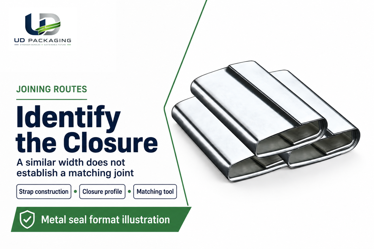 Makes the physical distinction between a metal seal form and an interchangeable generic buckle explicit.