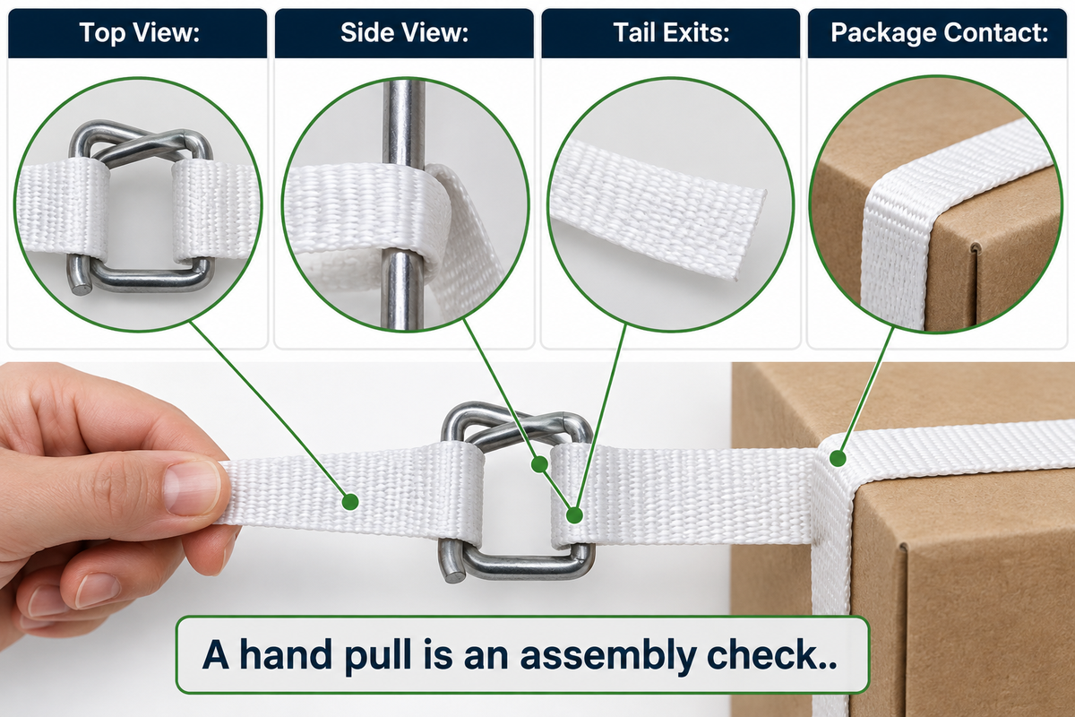 Illustrate four assembly observations and preserve the boundary between inspection and strength measurement.