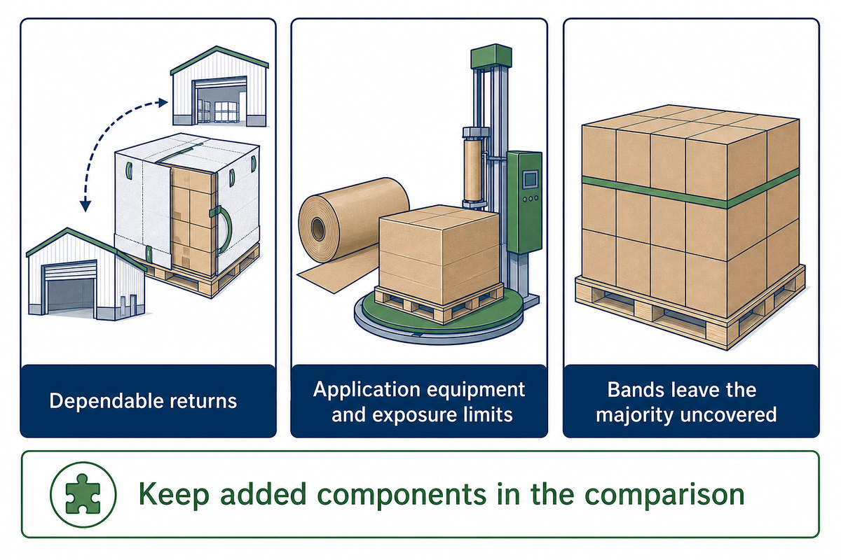 Route shortlist distinguishes dependable returns, paper system fit, uncovered faces and added components.