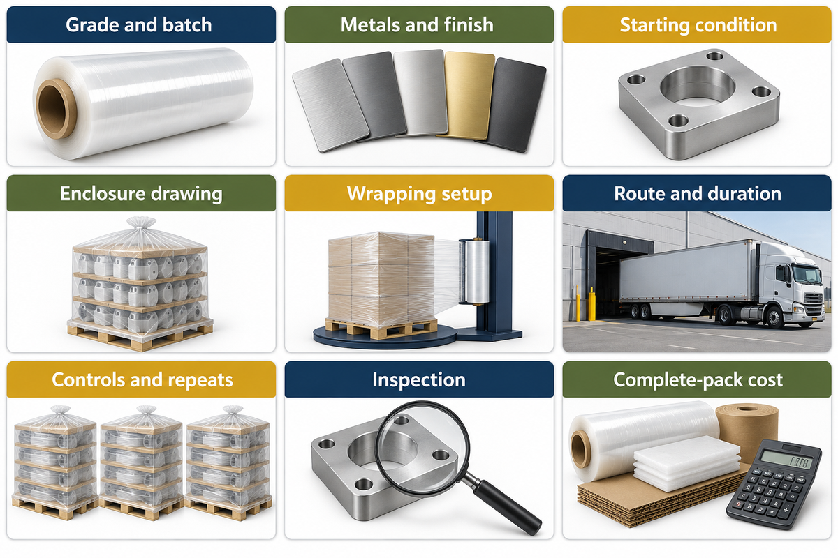 Nine records transfer the actual trial setup into a repeatable purchase and packing instruction; editorial framework.
